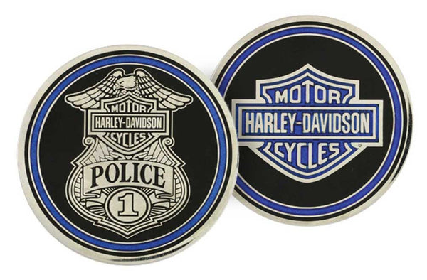 Harley-Davidson Challenge Coin, Police Trans with Bar & Shield Logo