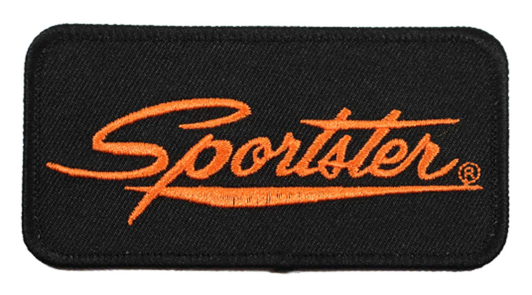 Harley-Davidson 4 in. Embroidered Sportster Emblem Sew-On Patch - Black/Orange - 8014575