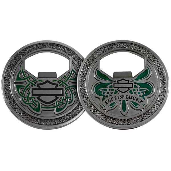 Harley-Davidson Feelin' Lucky Bottle Opener Metal Challenge Coin