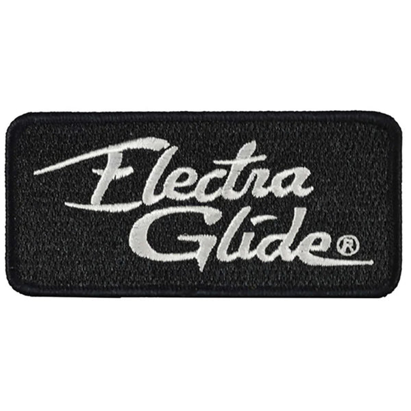 Harley-Davidson 4 in. Electra Glide Embroidered Emblem Sew-On Patch, Black & White