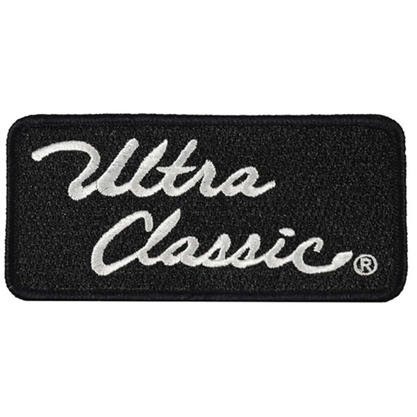 Harley-Davidson 4 in. Ultra Classic Embroidered Emblem Sew-On Patch, Black & White