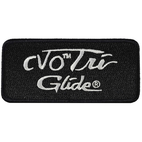 Harley-Davidson 4 in. Tri Glide Embroidered Emblem Sew-On Patch, Black & White