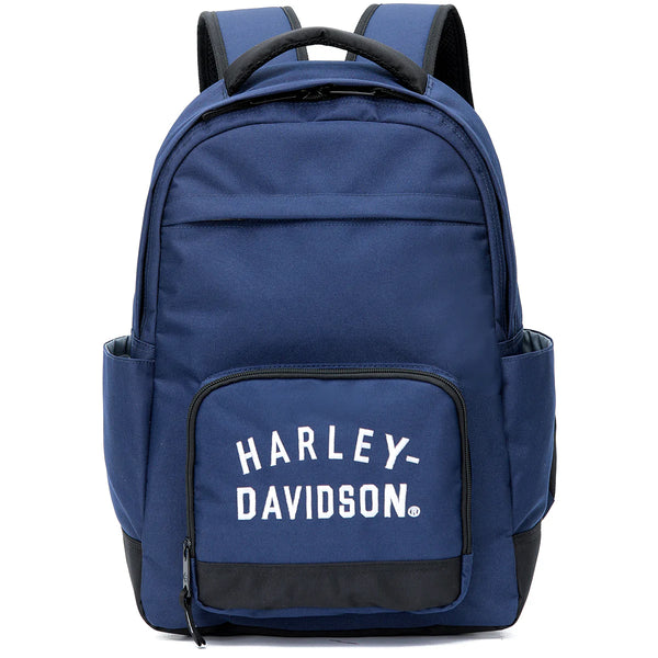 Harley-Davidson Rugged Twill Water Resistant Polyester Backpack, Blue