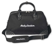 Load image into Gallery viewer, Harley-Davidson® Women&#39;s 3D H-D Script Studded Duffel Bag
