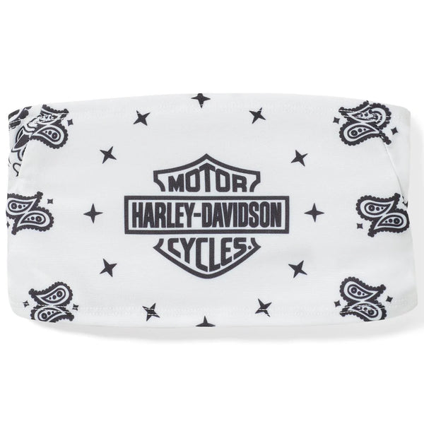 Harley-Davidson Women's Bar & Shield Sublimation Moisture Wicking Headband, White
