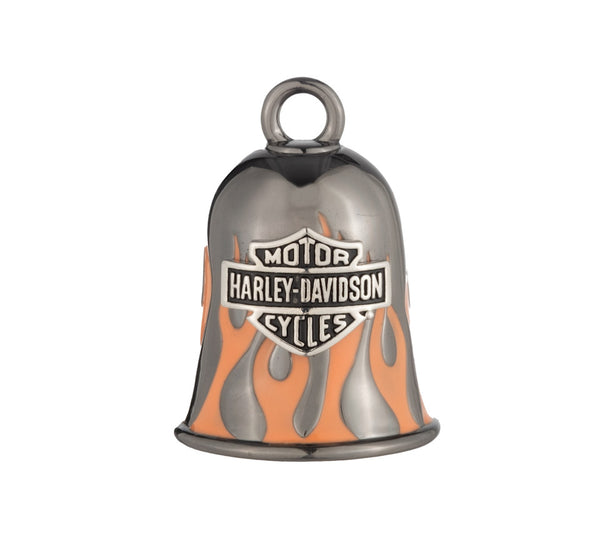 Bar and Shield With Orange Flames Ride Bell