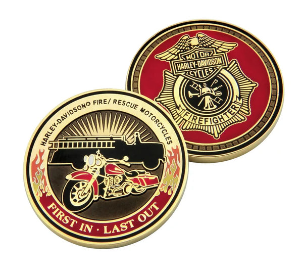 Harley-Davidson Firefighter First In Last Out Challenge Coin