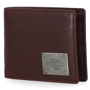 Harley-Davidson Men's Bar & Shield Plate Passcase Leather Bi-Fold Wallet