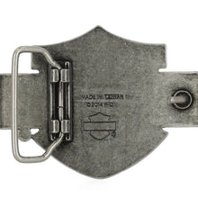 Load image into Gallery viewer, Harley-Davidson Classic Bar &amp; Shield Logo Nickel Finish Belt Buckle
