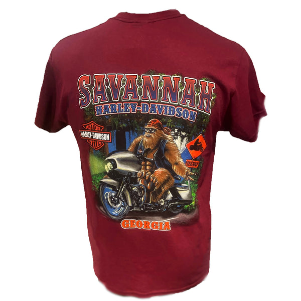 Savannah Harley-Davidson Bigfoot Exclusive Short Sleeve Shirt - Maroon