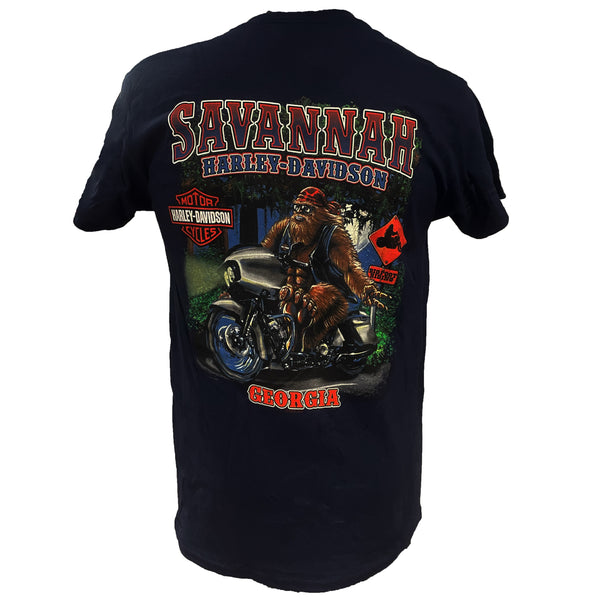 Savannah Harley-Davidson Bigfoot Exclusive Pocket Shirt Sleeve Shirt - Navy