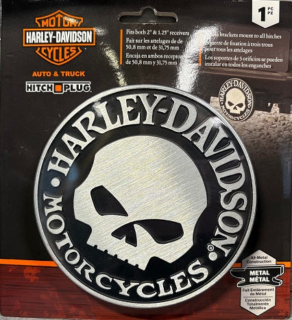 H-D Hitch Cover Willie G Skull Hitch Plug