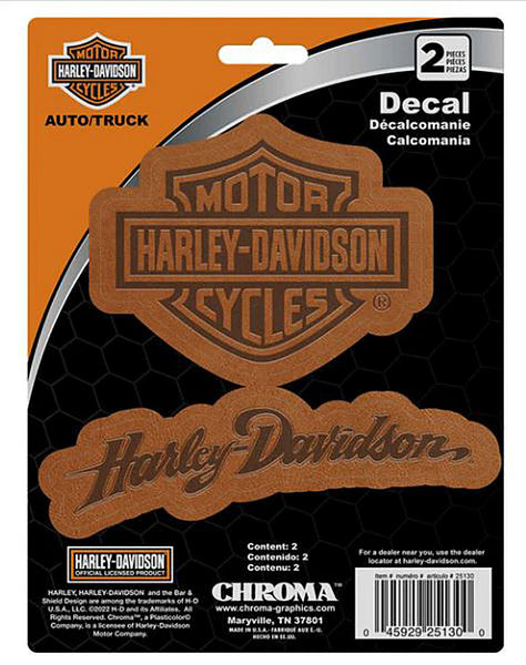 Harley-Davidson Leather Look Decals 2-Piece Set Bar & Shield and H-D Signature
