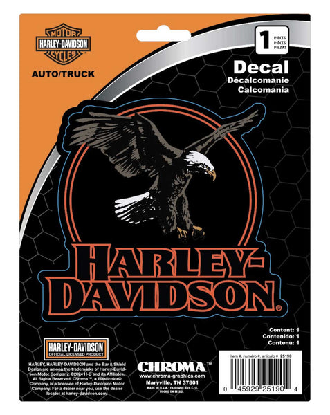 Harley-Davidson® Circle Eagle H-D Text Graphic Vinyl Decal - Black - 6 x 8 in.