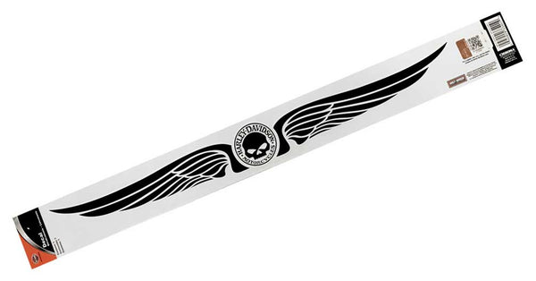 Harley-Davidson® Winged Willie G Skull Cut To Shape Decal, Black & White