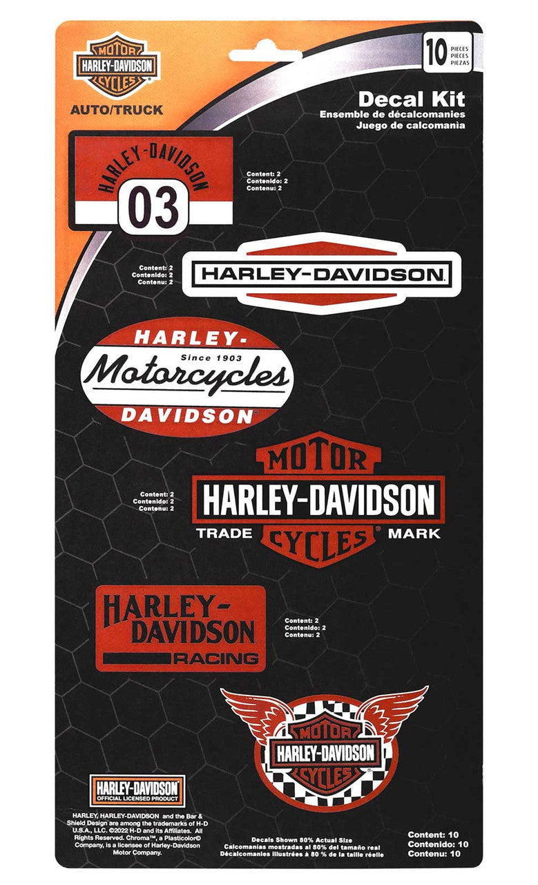 Harley-Davidson® 10-Piece Vintage Race Inspired Decal Kit - Red - 6 x 12 in.