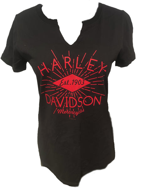 Savannah Harley-Davidson Ladies Diamond Burst black T-Shirt