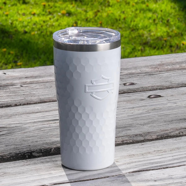 Harley-Davidson Embossed Open Bar & Shield 20 oz. Travel Tumbler Mug, White HDX-98695