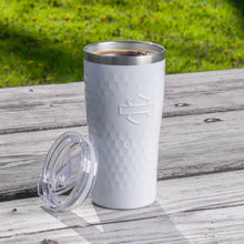 Load image into Gallery viewer, Harley-Davidson Embossed Open Bar &amp; Shield 20 oz. Travel Tumbler Mug, White HDX-98695
