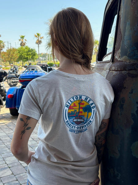 Hilton Head Harley-Davidson custom Women's Upswept Eagle t-shirt