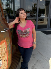 Load image into Gallery viewer, Savannah Harley-Davidson custom Women's HD Patriot v-neck t-shirt
