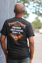 Load image into Gallery viewer, Savannah Harley-Davidson HD OPEN B&amp;S on BLK S/S T-shirt
