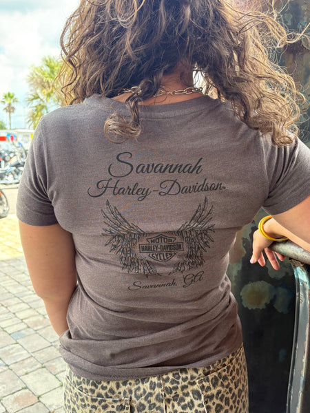 Savannah Harley-Davidson custom Women's HD Leopard t-shirt