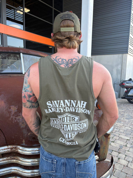 Savannah Harley-Davidson custom Men's HD Engine Badge tank