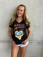 Load image into Gallery viewer, Savannah Harley-Davidson custom Women's Heart Of Chrome v-neck tee
