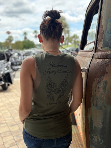 Savannah Harley-Davidson custom Women's HD Checker Tank top