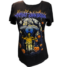 Load image into Gallery viewer, Savannah Harley-Davidson Women&#39;s Jacks Patch Halloween Ladies Short Sleeve Shirt
