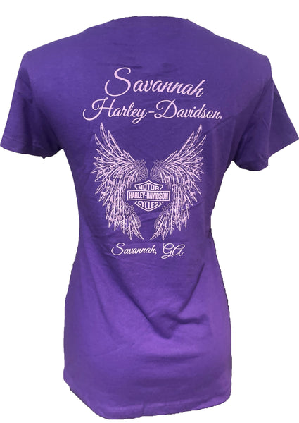 Savannah Harley-Davidson Women's Legend Has It T-Shirt - Purple