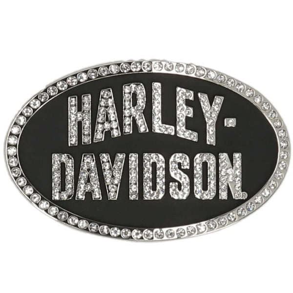 Harley-Davidson Women's Oval Marquee Embellished Rhinestone Belt Buckle