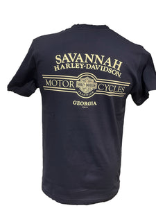 Savannah Harley-Davidson Parts & Accessories Men's Shirt - Vintage Navy