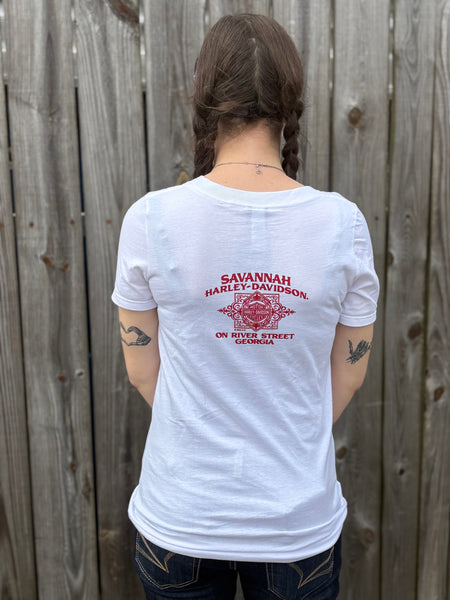 Savannah Harley-Davidson on River Street custom Women's Slant t-shirt