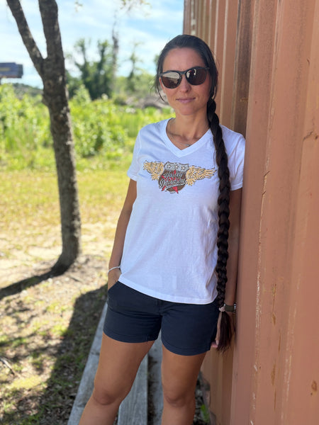 Savannah Harley-Davidson on River Street custom Women's Winged Badge t-shirt