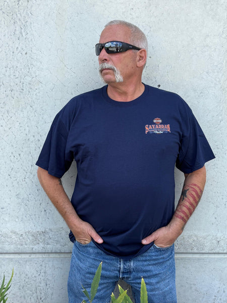 Harley-Davidson Men's Exclusive BonAventure Rider Navy Blue S/S River Street Dealer Shirt