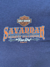 Load image into Gallery viewer, Harley-Davidson Men&#39;s Exclusive BonAventure Rider Navy Blue S/S River Street Dealer Shirt
