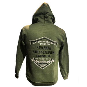 Savannah Harley-Davidson Men's Hoodies Risk Military Green