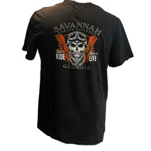 Load image into Gallery viewer, Savannah Harley-Davidson Men&#39;s Skully Speeder Black Short Sleeve T-Shirt
