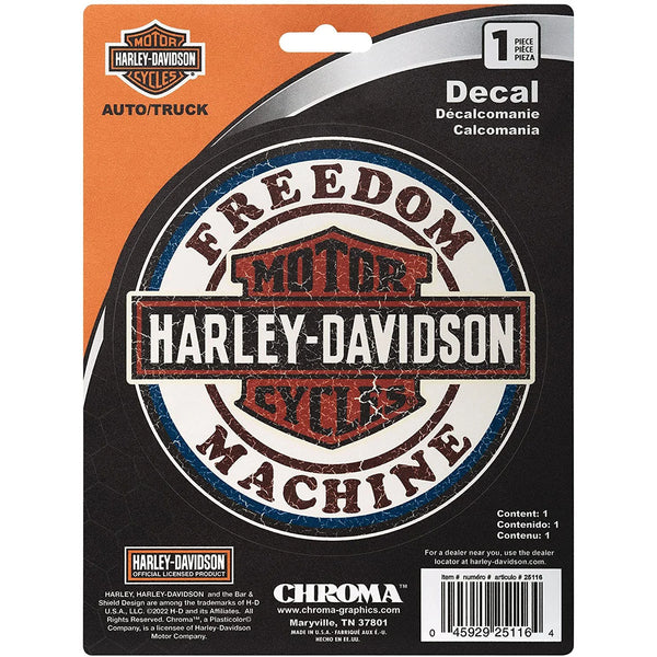 Harley-Davidson Aged Vintage Freedom Machine Badge Decal