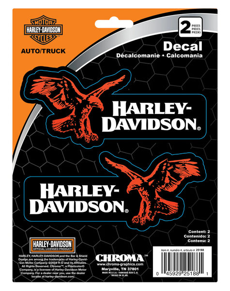 Harley-Davidson 2-Piece Right/Left Eagle w/ H-D Text Decal - 6 x 8 in.