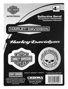 Harley-Davidson® 4-Piece Reflective H-D Logos Chrome Decals - 4 Pack - 6 x 8 in.