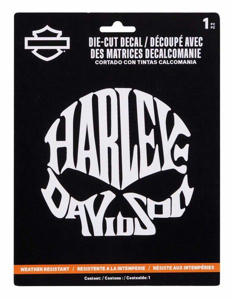 Harley-Davidson® Die-Cut Willie G Skull Shape Clear Vinyl Decal - 6 x 8 in.