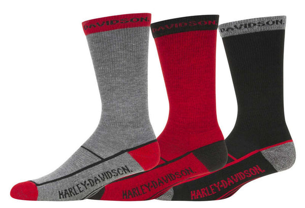 Harley-Davidson Women's 3-Pack H-D Script Midcalf Socks Box Set – Multi Colored