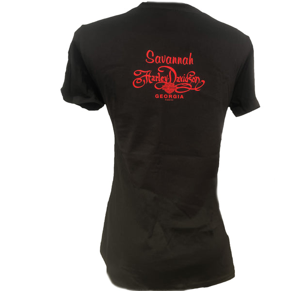 Savannah Harley-Davidson Ladies Diamond Burst black T-Shirt