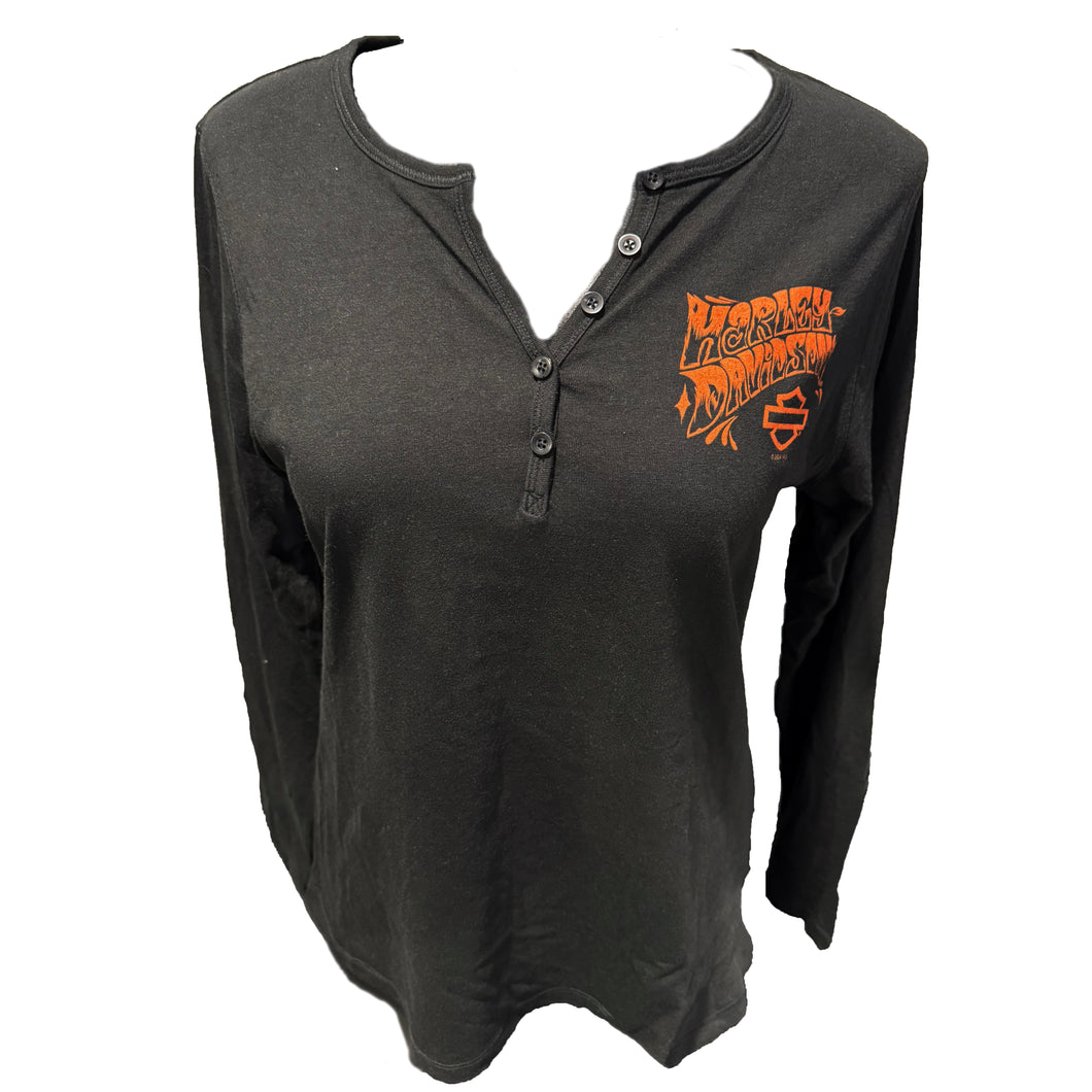 Savannah Harley-Davidson Women's Dilemma Long Sleeve Henley T-Shirt