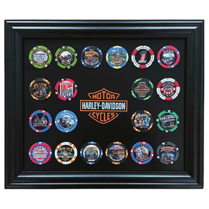 Harley-Davidson Classic Bar & Shield Magnetic Poker Chip Frame - Holds 20 Chips - DW6912