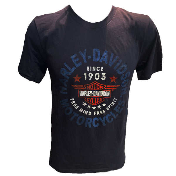 Savannah Harley-Davidson Men's Emotion Short Sleeve T-Shirt - Navy Blue