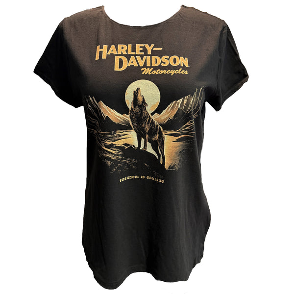 Savannah Harley-Davidson Women's Freedom Is Calling Black Short Sleeve T-Shirt